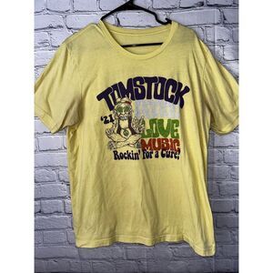 Tommystock ‘21 Peace Love & Music Rockin For A Cure Yellow Graphic T-Shirt XL